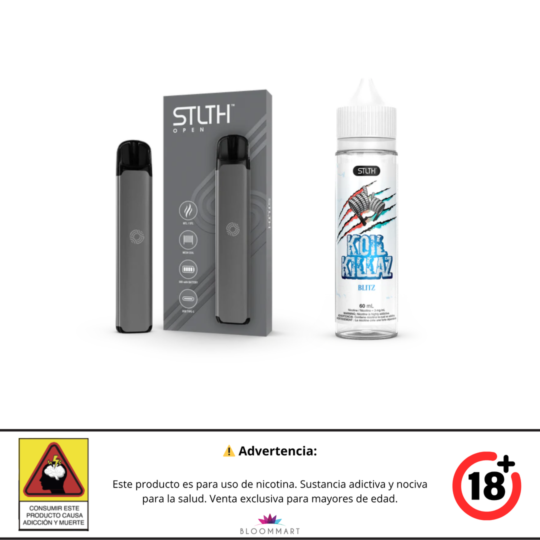 KIT STLTH VAPE OPEN + E-LIQUID KOIL KILLAZ