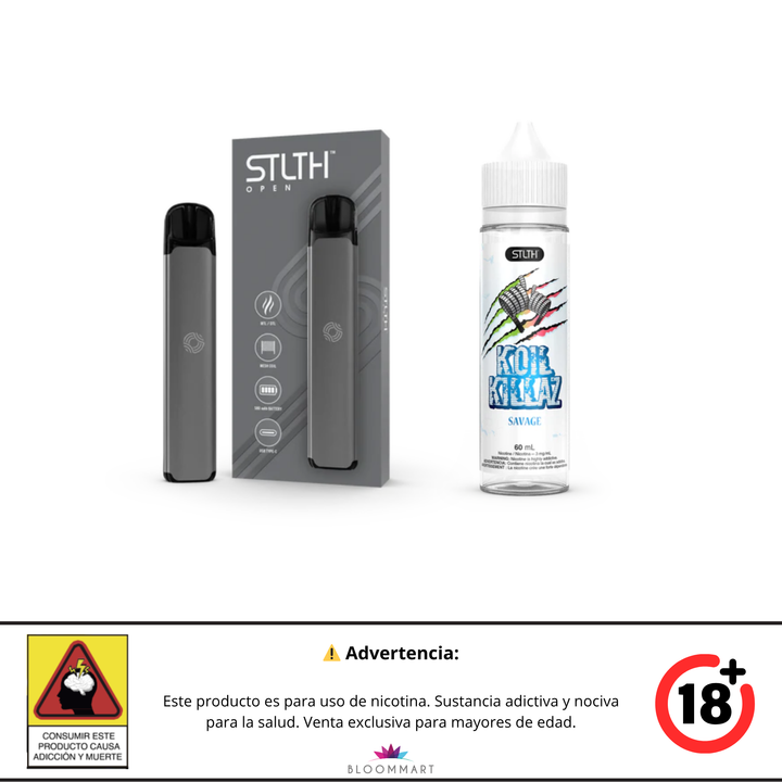 KIT STLTH VAPE OPEN + E-LIQUID KOIL KILLAZ