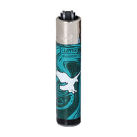 Encendedor de colección Clipper CP22 turquesa con silueta de ave