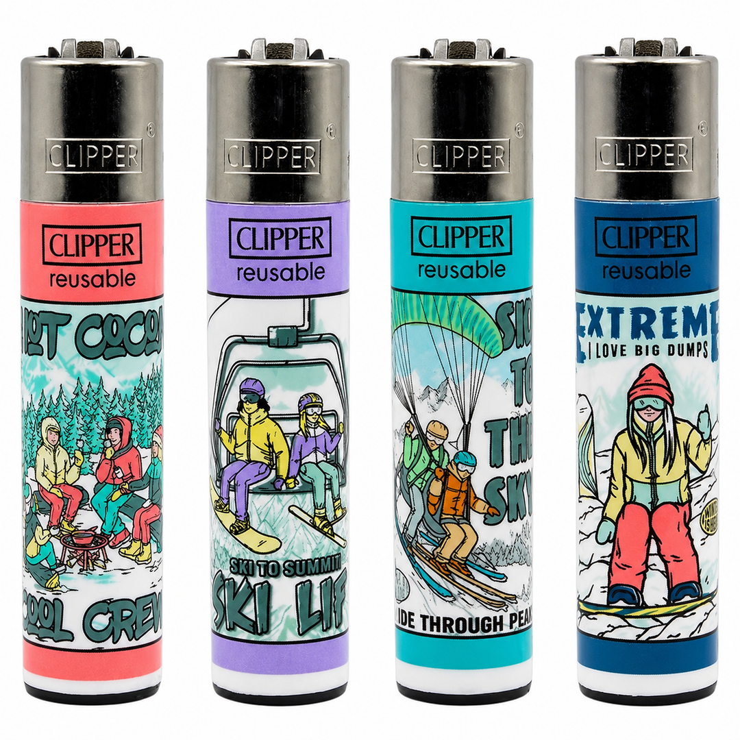 Encendedores Clipper Winter Plans colección 4 diseños invierno recargable