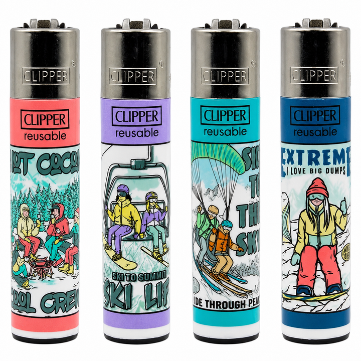 Encendedores Clipper Winter Plans colección 4 diseños invierno recargable