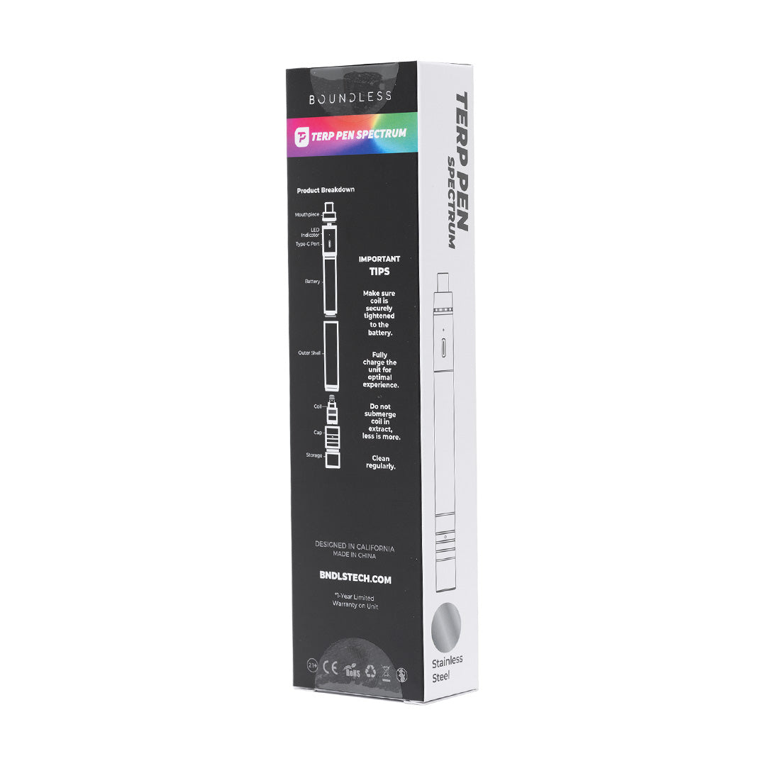 Boundless Terp Pen Spectrum — Wax Pen con Triple Voltaje y Almacenamiento Integrado