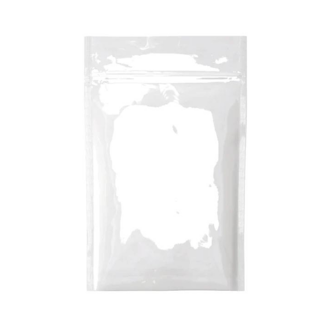 Bolsas Mylar Blancas 1 oz (28 gramos) - Blanco/Transparente