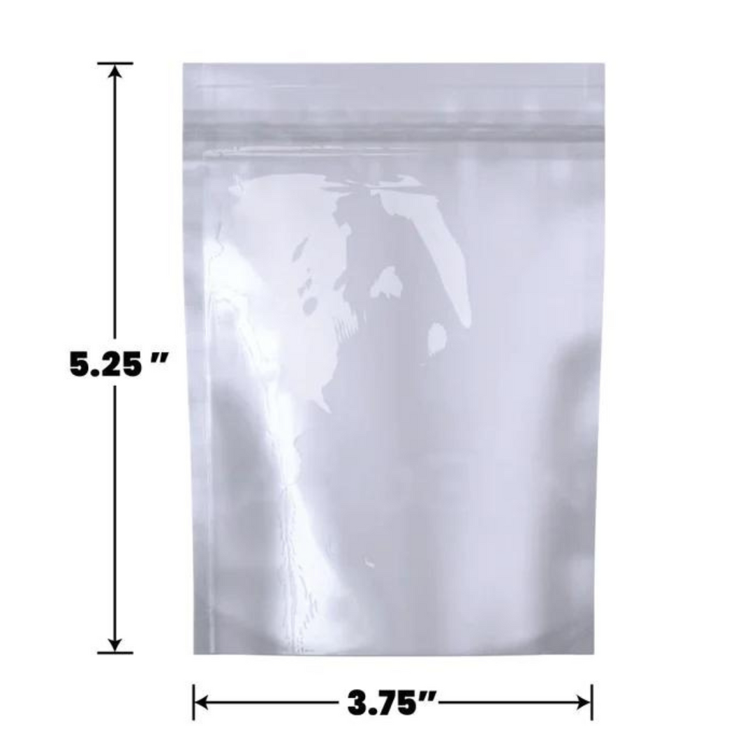 Bolsas Mylar 1/8 oz (3.5 gramos) - Blanco/Transparente