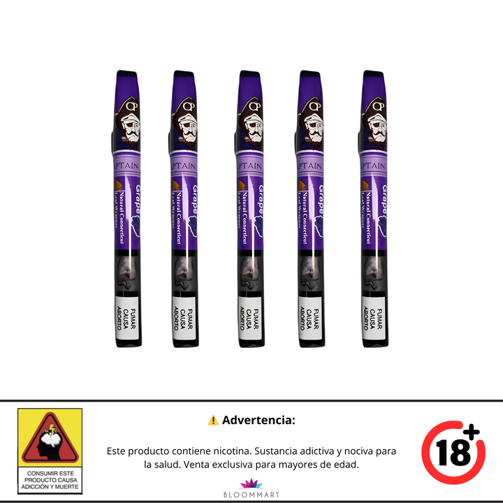 Tabacos Captain Pipe Sabor a Uva - 5 Tabacos