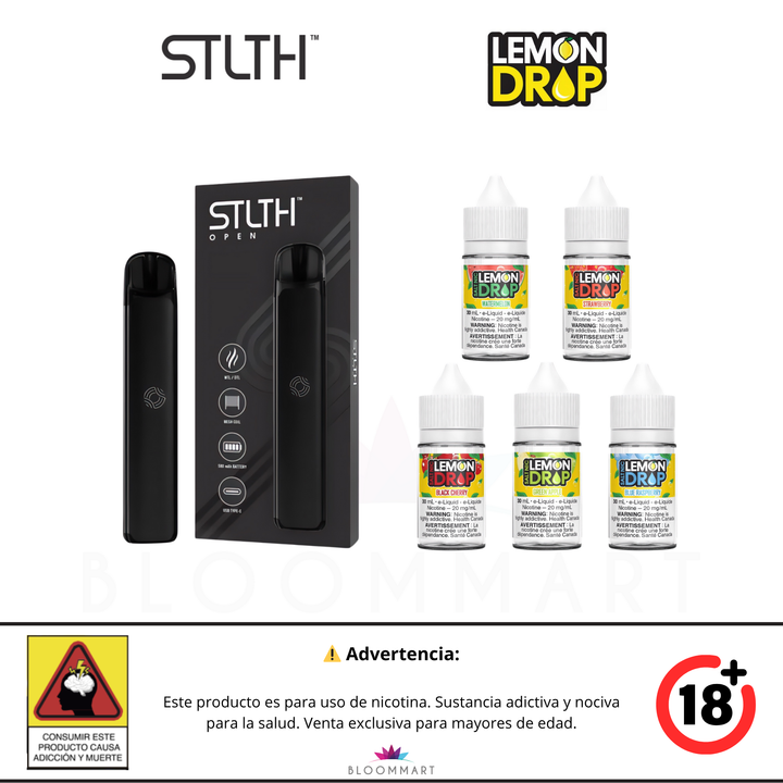 Kit de Vapeo STLTH Open & Lemon Drop - Sales de Nicotina
