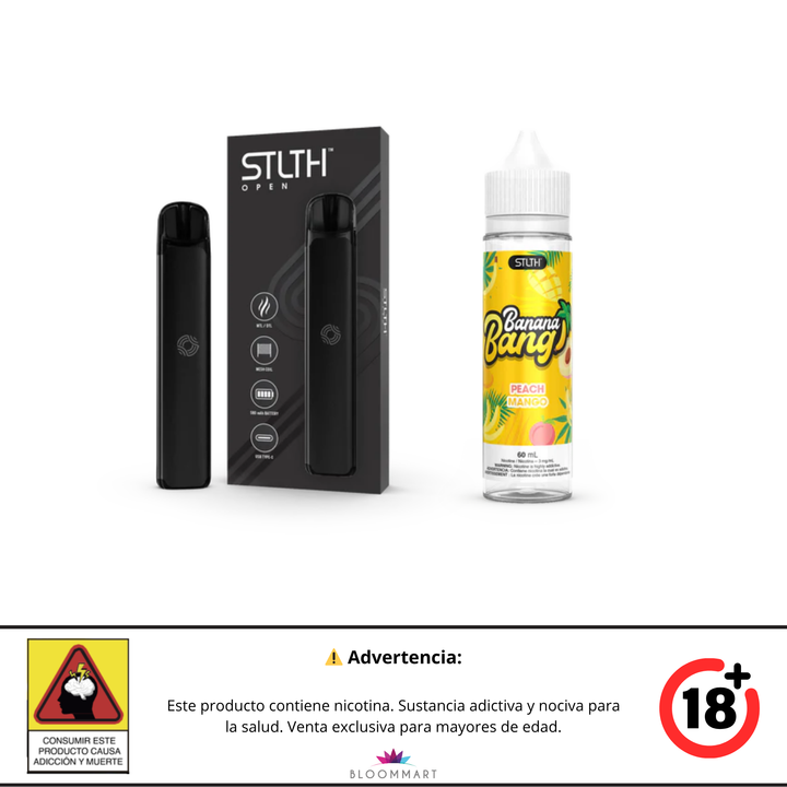 KIT STLTH VAPE OPEN + E-LIQUID BANANA BANG