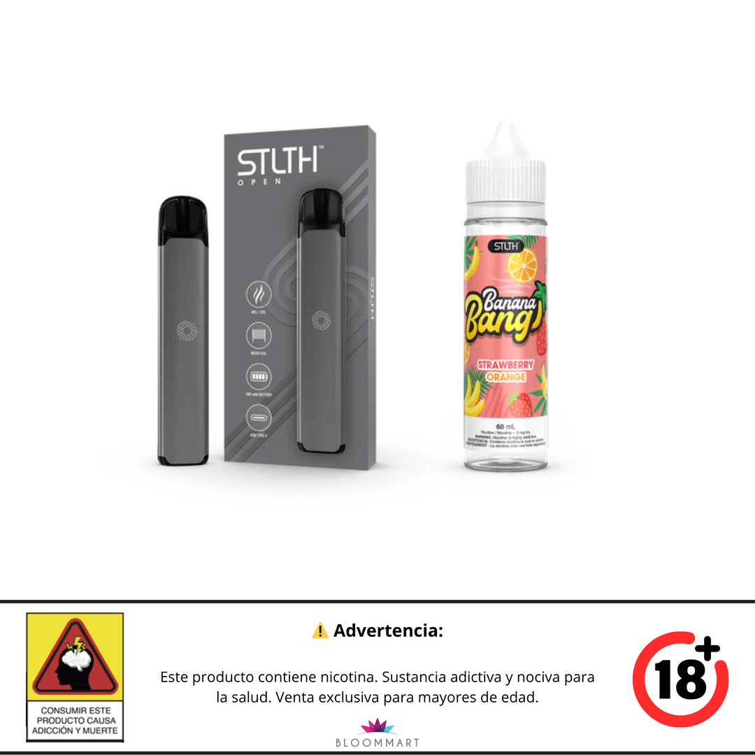 KIT STLTH VAPE OPEN + E-LIQUID BANANA BANG