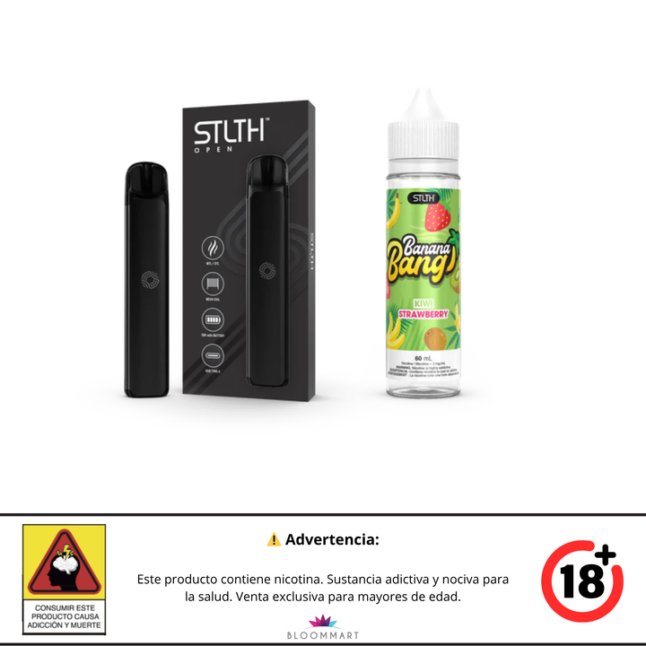 KIT STLTH VAPE OPEN + E-LIQUID BANANA BANG