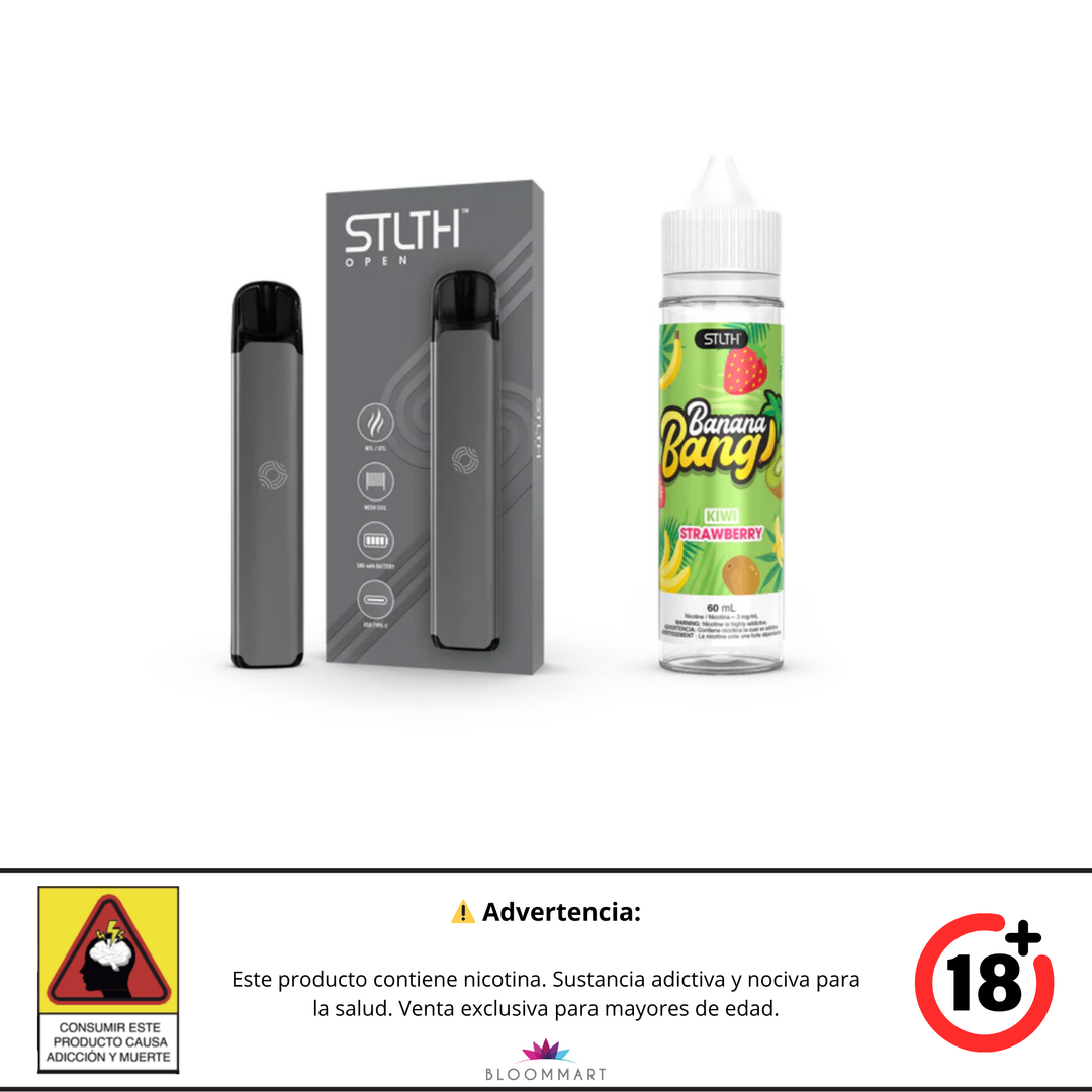 KIT STLTH VAPE OPEN + E-LIQUID BANANA BANG