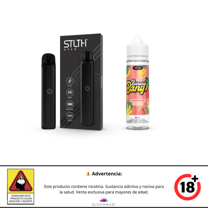 KIT STLTH VAPE OPEN + E-LIQUID BANANA BANG