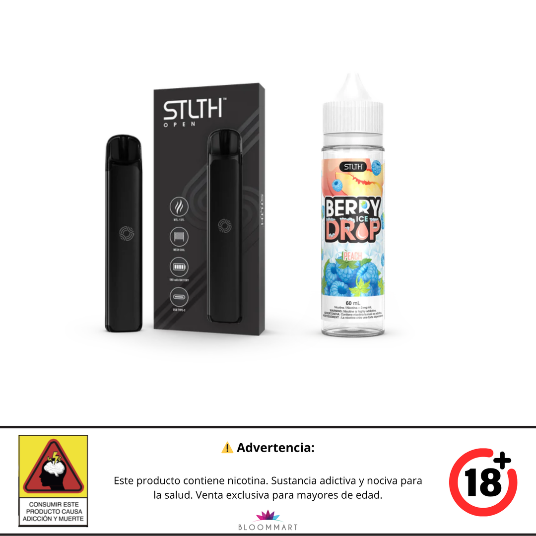 KIT STLTH VAPE OPEN + E-LIQUID BERRY DROP ICE