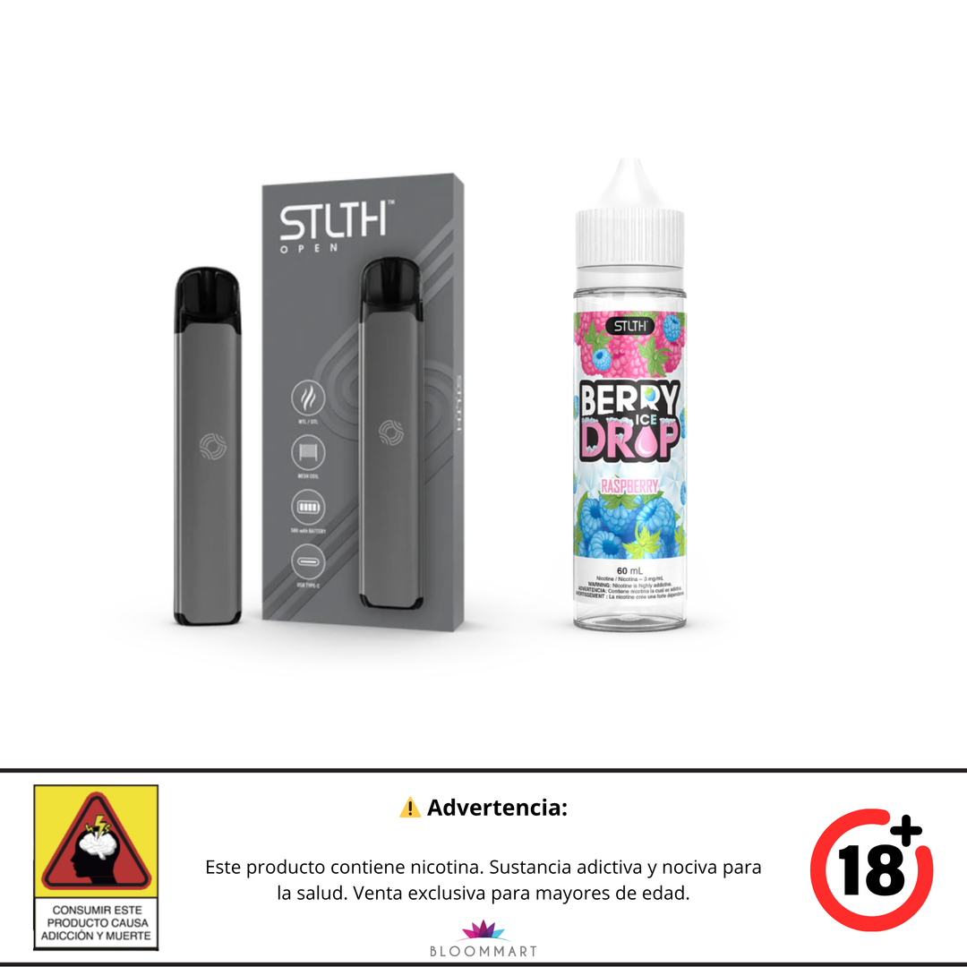 KIT STLTH VAPE OPEN + E-LIQUID BERRY DROP ICE