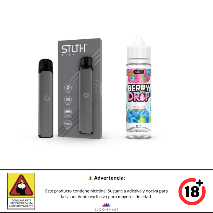KIT STLTH VAPE OPEN + E-LIQUID BERRY DROP ICE