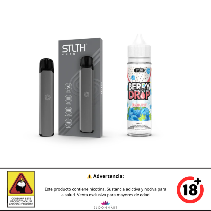KIT STLTH VAPE OPEN + E-LIQUID BERRY DROP ICE
