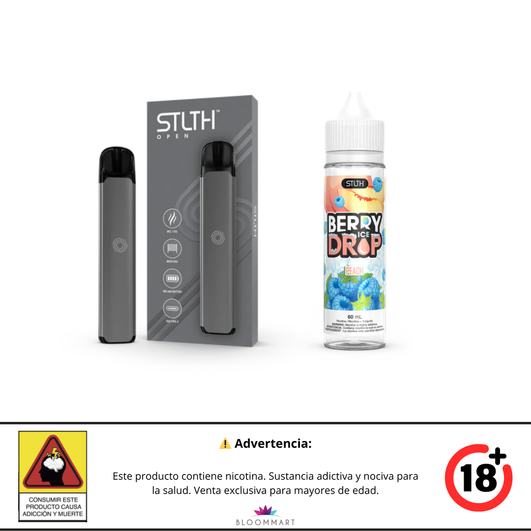 KIT STLTH VAPE OPEN + E-LIQUID BERRY DROP ICE