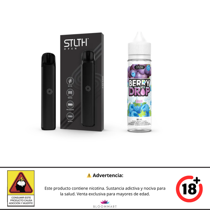 KIT STLTH VAPE OPEN + E-LIQUID BERRY DROP ICE