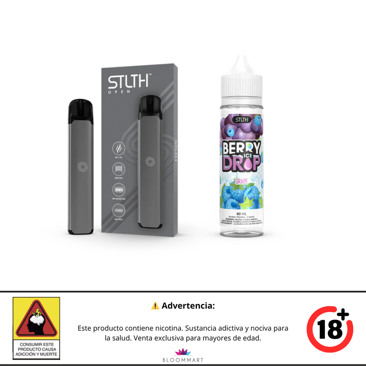 KIT STLTH VAPE OPEN + E-LIQUID BERRY DROP ICE