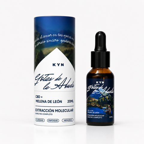 Gotas de la Abuela KYN — CBD Espectro Completo con Melena de León