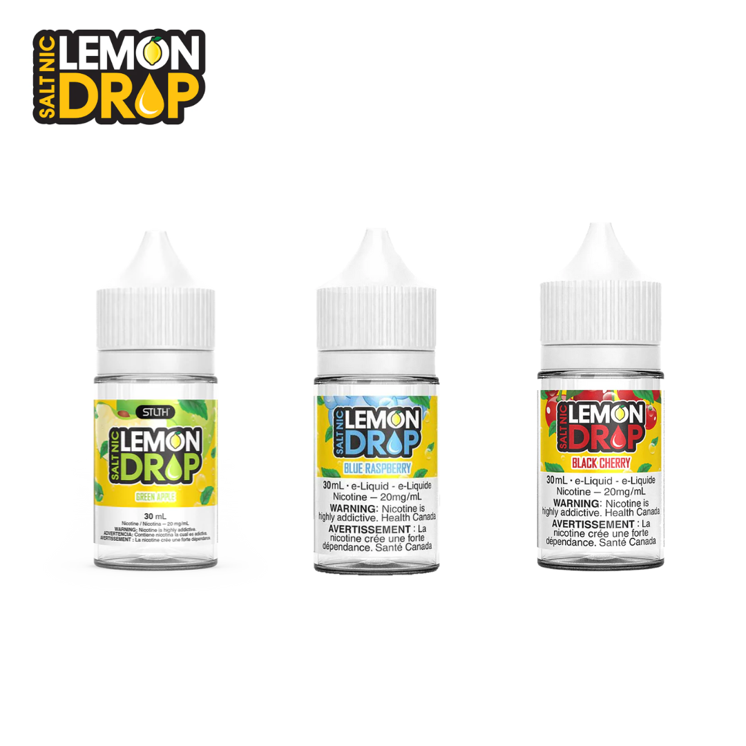 Botella de Lemon Drop sales de nicotina 30 mL sobre fondo claro