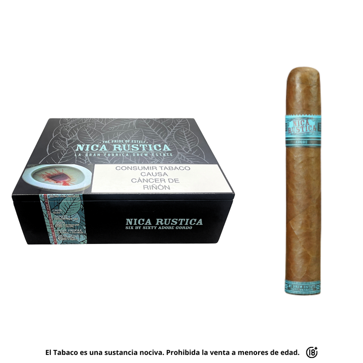 Tabaco premium Nica Rustica Adobe Gordo elaborado en Estelí Nicaragua por Drew Estate.