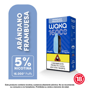 Vaporizador WAKA Nova 16000 puffs sabor arandano frambuesa desechable 5 nicotina Bloommart Colombia