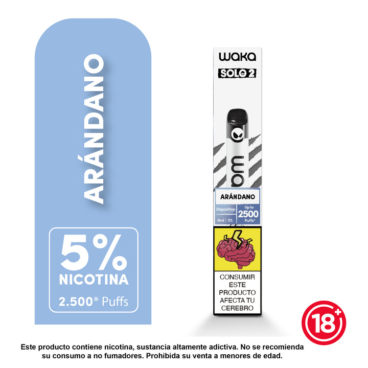 Vaporizador Waka Solo 2.0 - 2500 Puff 5% Nicotina