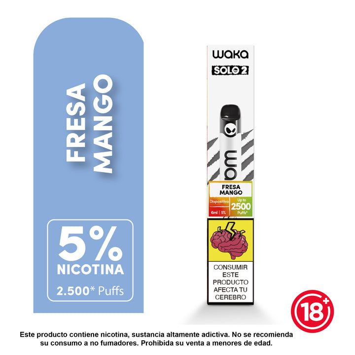 Vaporizador Waka Solo 2.0 - 2500 Puff 5% Nicotina