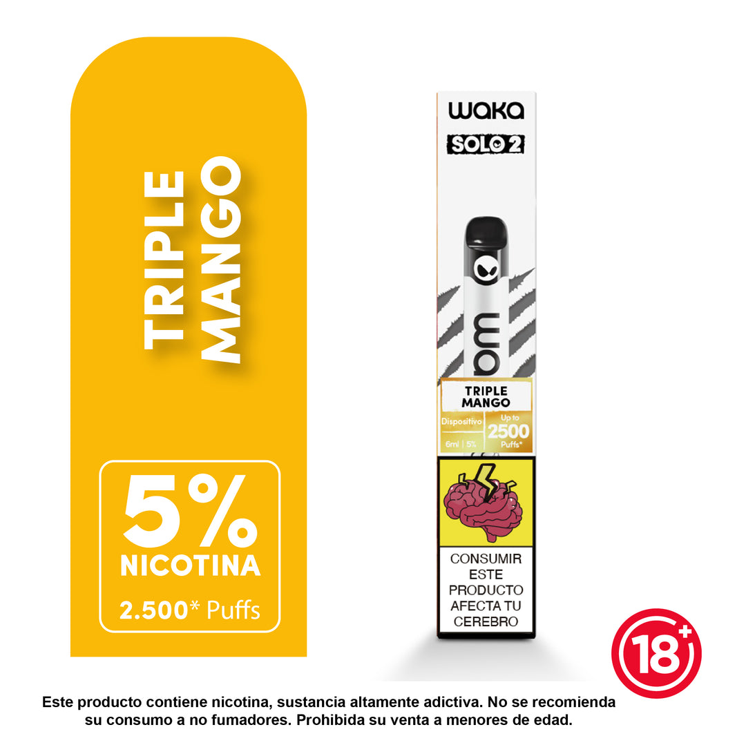 Vaporizador Waka Solo 2.0 - 2500 Puff 5% Nicotina