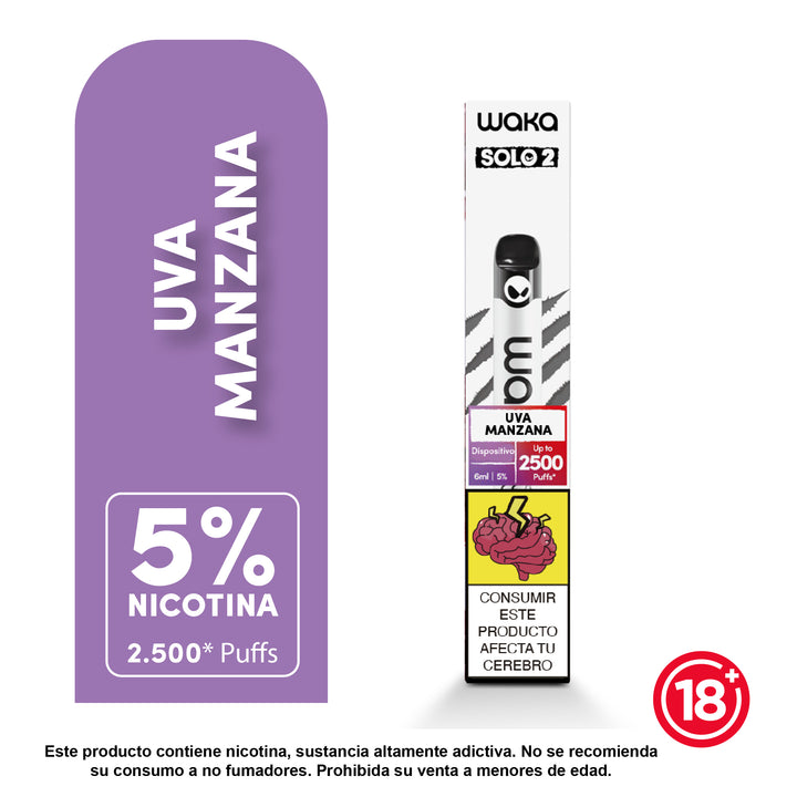 Vaporizador Waka Solo 2.0 - 2500 Puff 5% Nicotina
