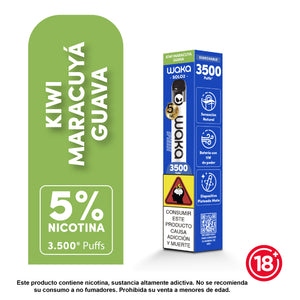 WAKA Solo 2 3500 puffs sabor kiwi maracuyá guava desechable 5 porciento nicotina - Bloommart