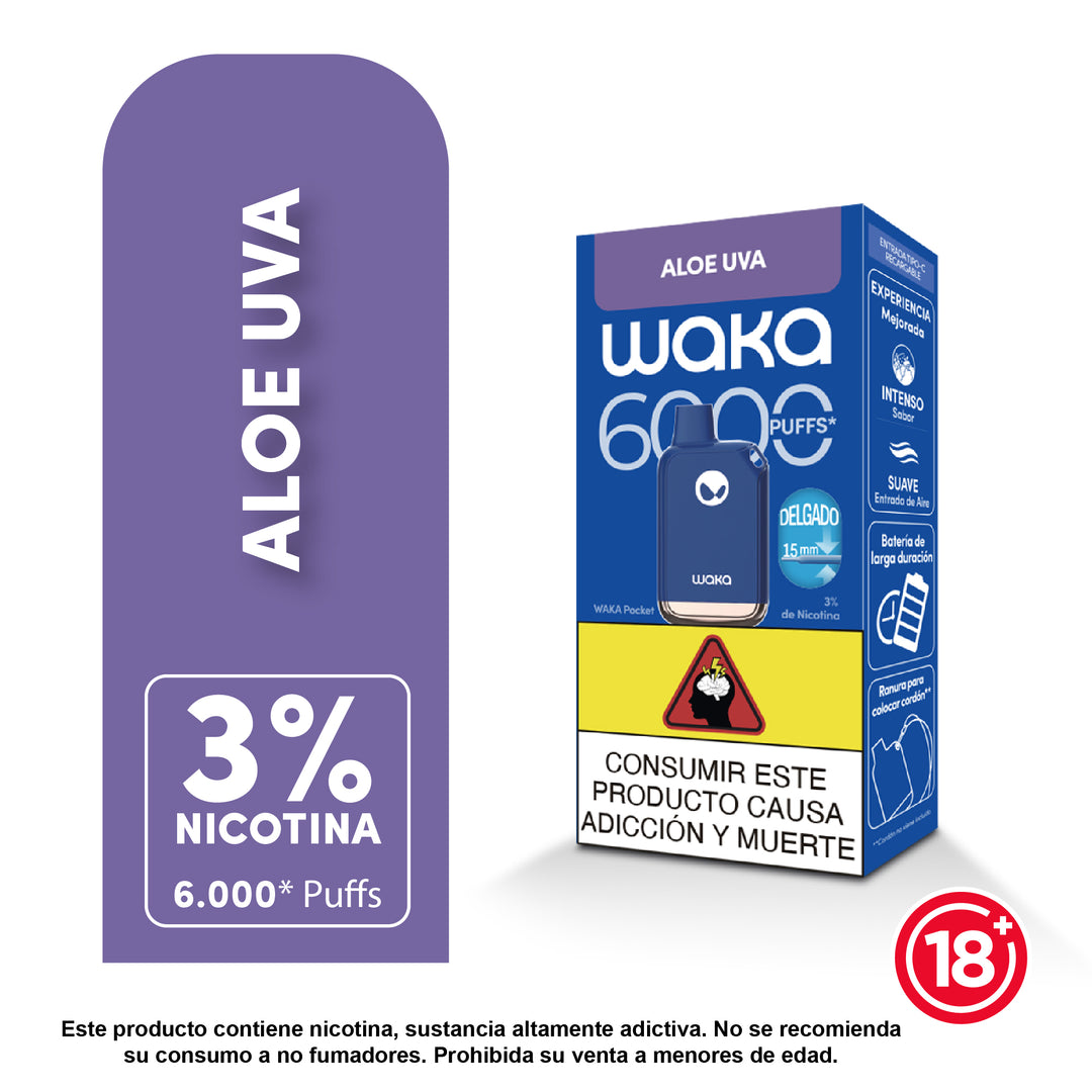 Vaporizador Waka Pocket 6000 Puffs – 3% de Nicotina