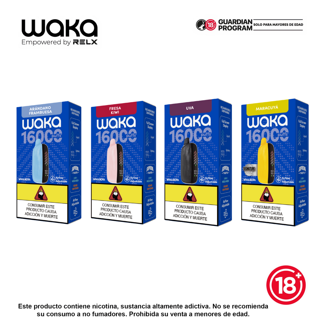 Vaporizadores Waka nova 16000 puff diferentes sabores