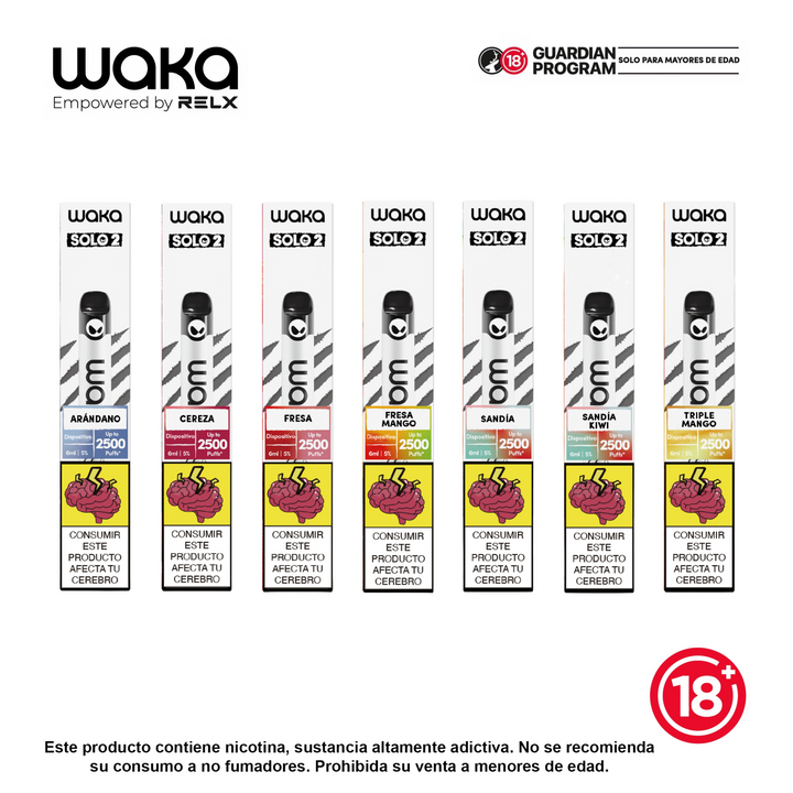 Vaporizador Waka Solo 2.0 - 2500 Puff 5% Nicotina