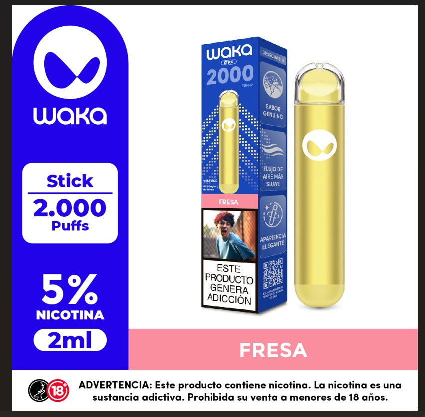 WAKA Stick 2K Vape Desechable 2000 Puffs 5% Nicotina