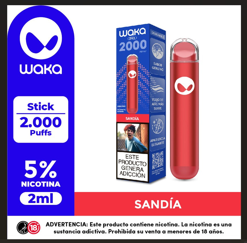 WAKA Stick 2K Vape Desechable 2000 Puffs 5% Nicotina