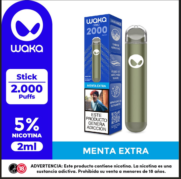 WAKA Stick 2K Vape Desechable 2000 Puffs 5% Nicotina