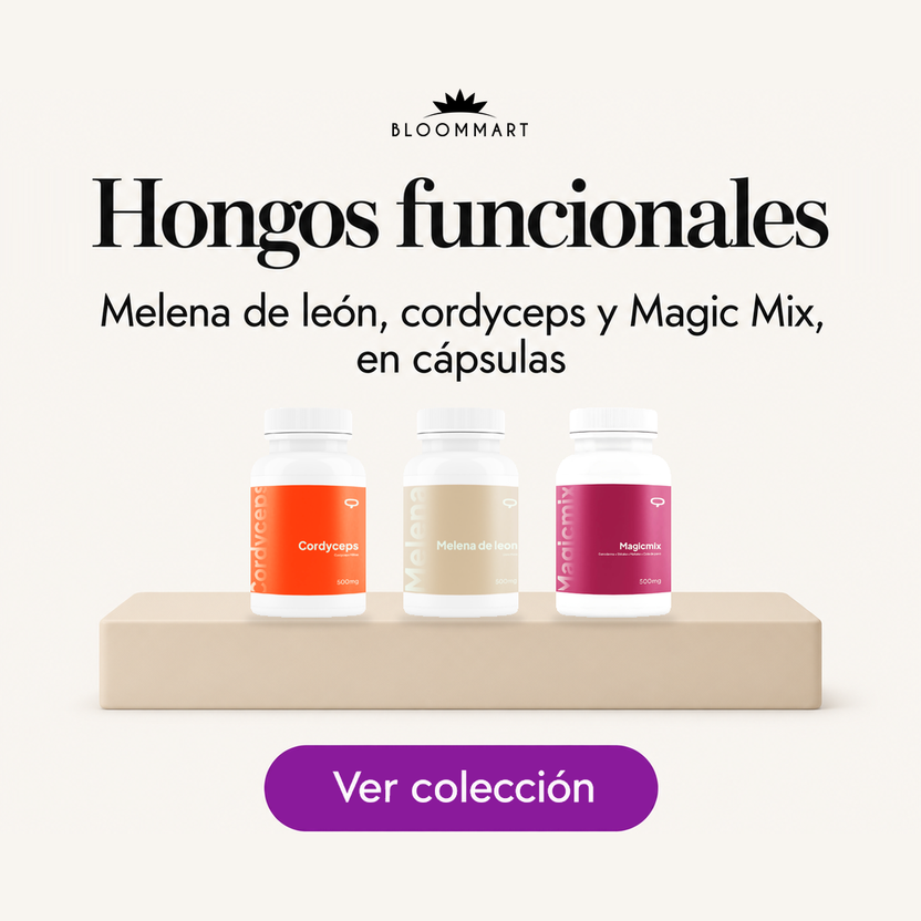 Hongos funcionales en cápsulas: melena de león, cordyceps y Magic Mix