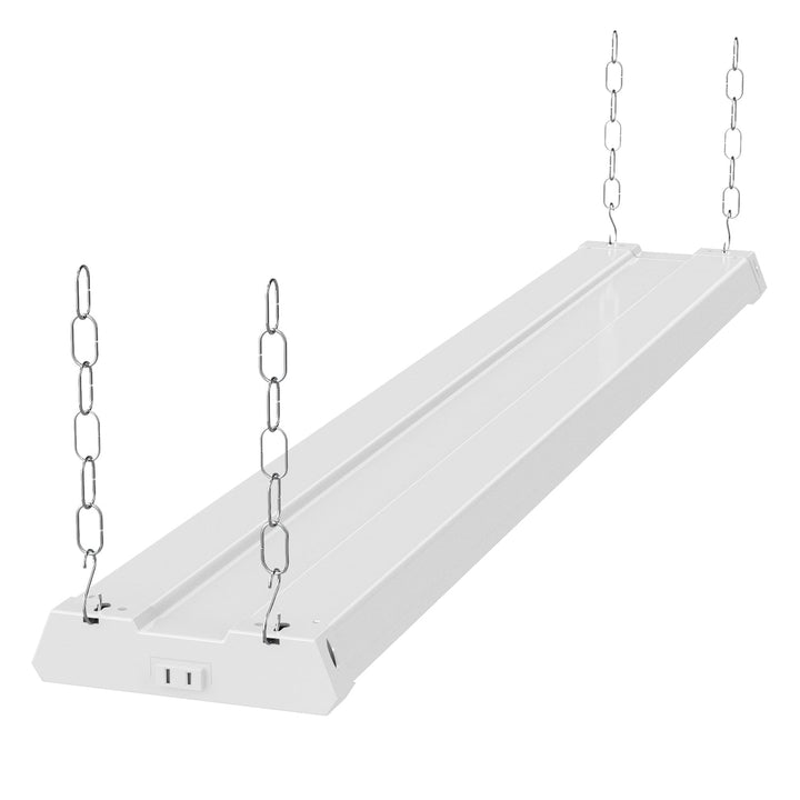 Barra LED de cultivo SuncoGrow 80W vista lateral, carcasa de aluminio blanca de 4 canales
