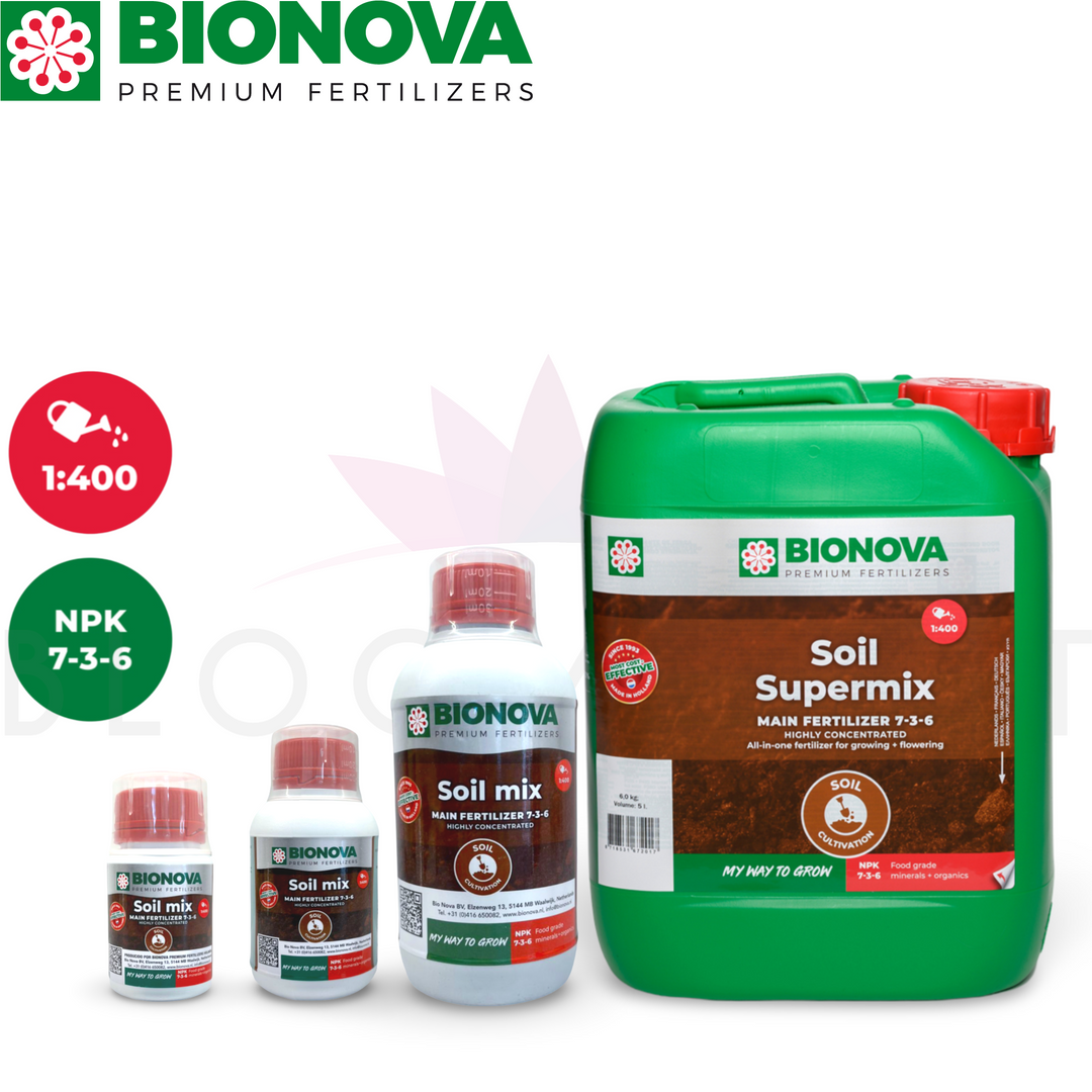 Bionova Soil Mix fertilizante todo en uno para cannabis en Colombia – presentación completa