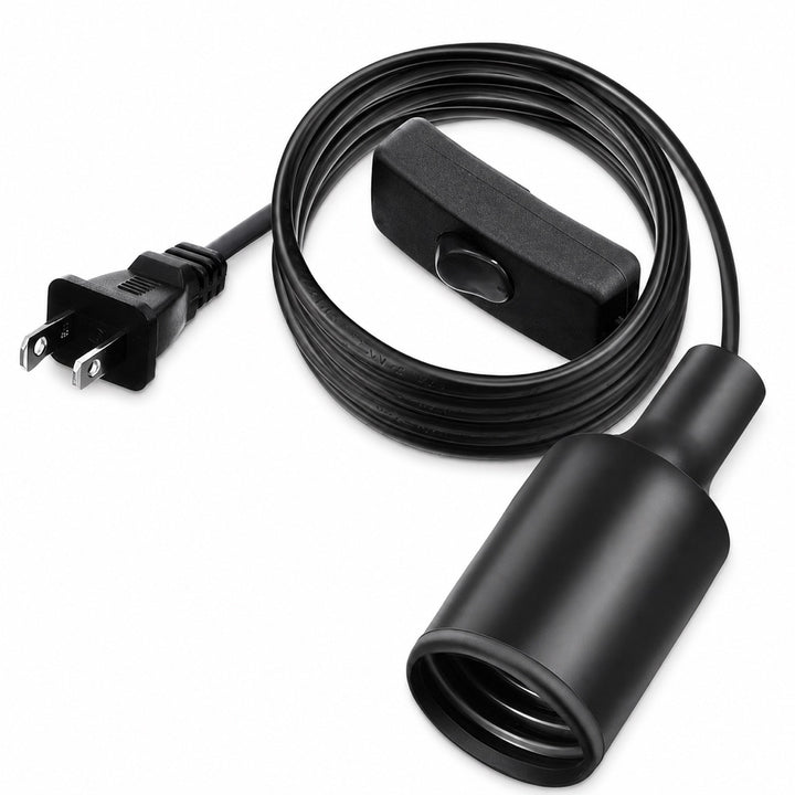 Cable portalámpara E26 E27 con interruptor y enchufe tipo A, una unidad individual