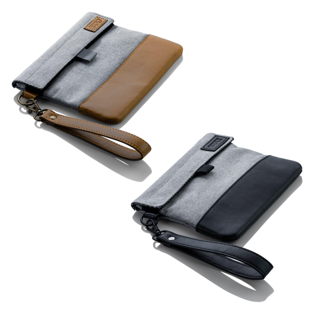 Bolso antiolor GRAV Smell-Proof Pouch en sus dos acabados, Brown y Black, con correa de clip