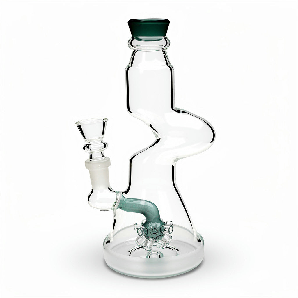 Detalle del downstem con difusor del bong de 19 cm Bloommart, filtración por agua para humo suave