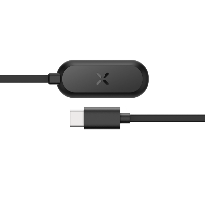 Cable de carga PAX version USB-C con conector ovalado e iman con el logo X