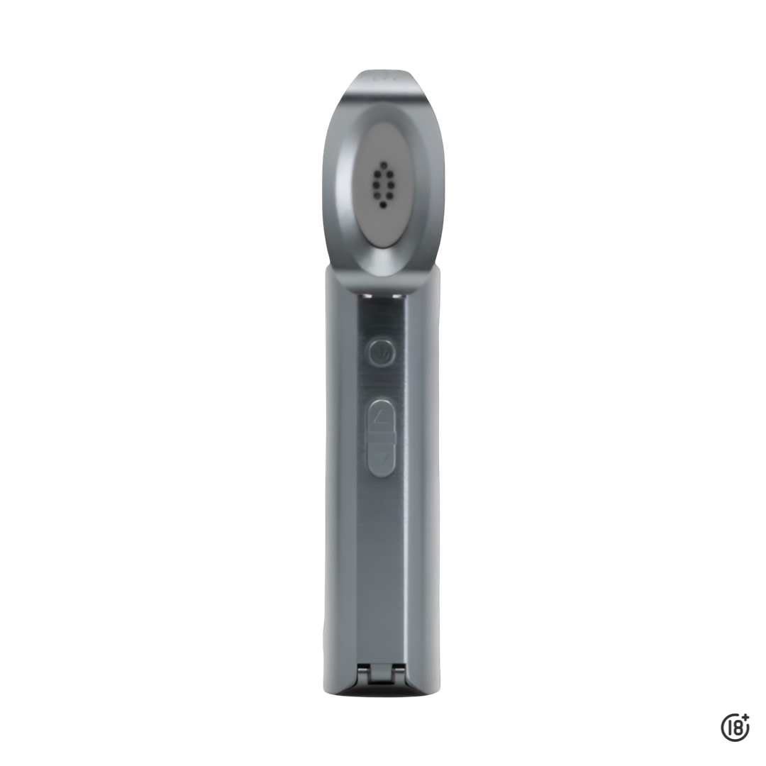 DaVinci IQ3 vaporizador herbal portátil premium con acabado en aluminio cepillado.