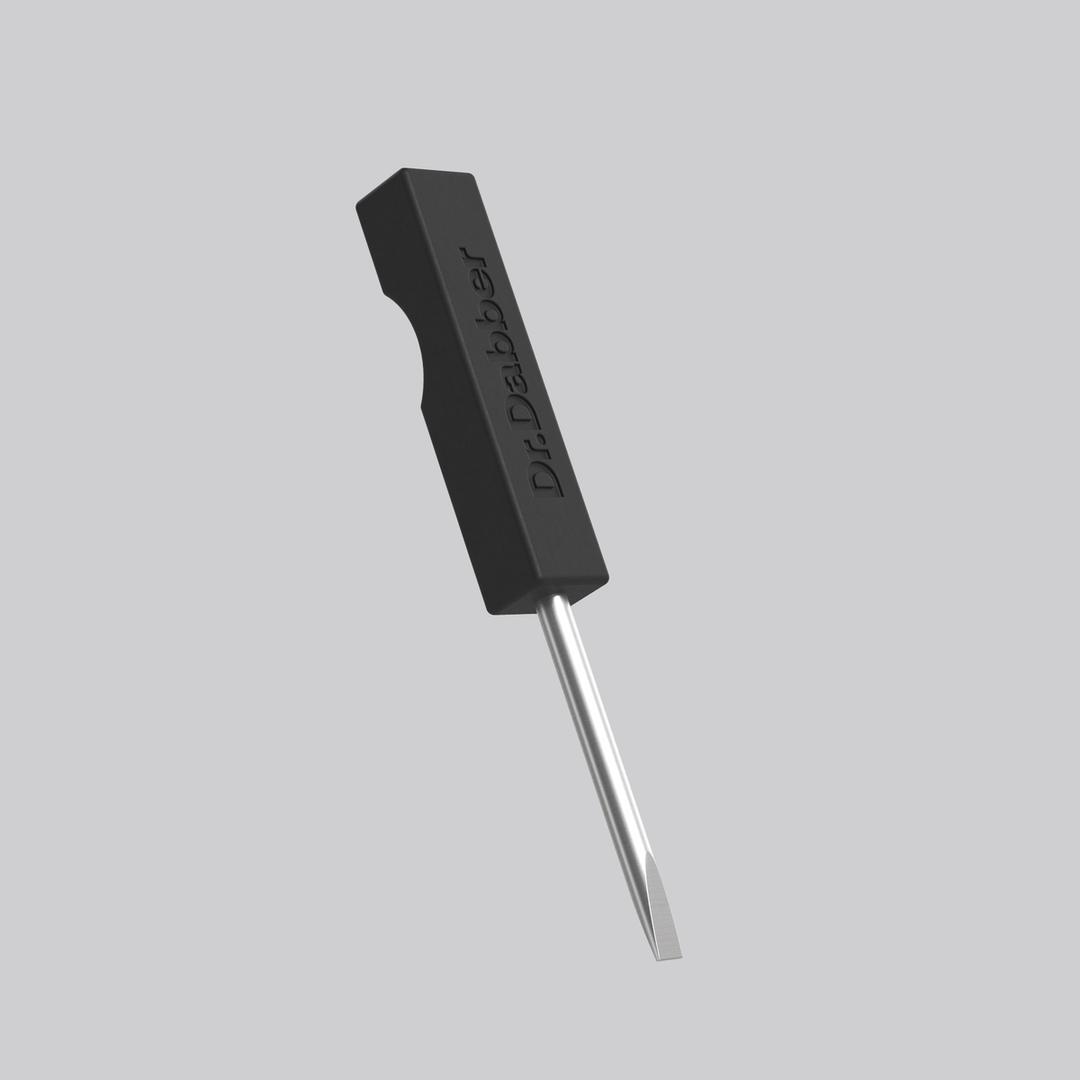 Herramienta de carga del Dr. Dabber Switch GO con el mango grabado y la punta plana de acero