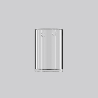 Inserto de cuarzo del Dr. Dabber Switch GO visto de frente, con sus dos orificios laterales