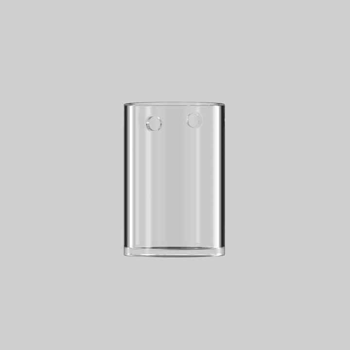 Inserto de cuarzo del Dr. Dabber Switch GO visto de frente, con sus dos orificios laterales