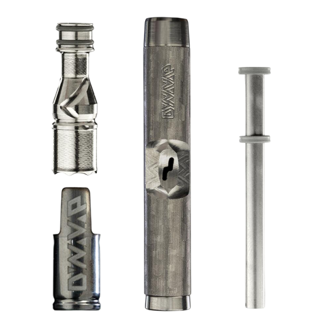Partes y componentes del vaporizador herbal DynaVap M7 desmontado.
