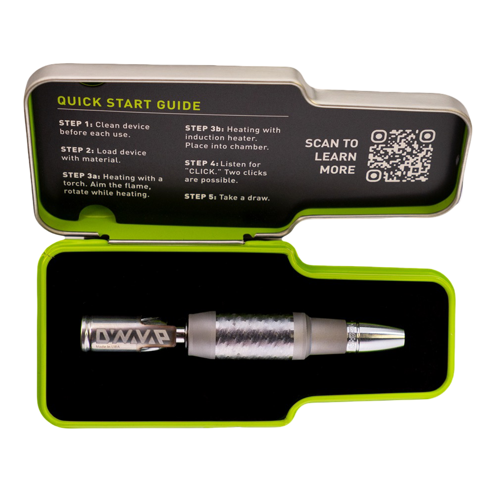 DynaVap VonG X con estuche metálico de transporte – vaporizador portátil premium.